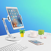 Flexible Tablet Stand Mount Holder Universal H08 for Apple iPad Pro 12.9 (2020) White