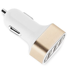 3.0A Car Charger Adapter 3 USB Port Cigarette Lighter USB Charger Universal Fast Charging U07 for Oppo Find X7 5G Gold