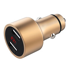 3.1A Car Charger Adapter Dual USB Twin Port Cigarette Lighter USB Charger Universal Fast Charging for Oppo A73 5G Gold