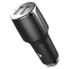 3.1A Car Charger Adapter Dual USB Twin Port Cigarette Lighter USB Charger Universal Fast Charging K02 for Oppo A18 Black