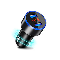 3.1A Car Charger Adapter Dual USB Twin Port Cigarette Lighter USB Charger Universal Fast Charging K03 for Oppo Reno11 Pro 5G Black