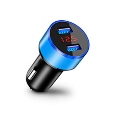 3.1A Car Charger Adapter Dual USB Twin Port Cigarette Lighter USB Charger Universal Fast Charging K03 for Apple iPad Air Blue