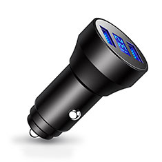 3.4A Car Charger Adapter Dual USB Twin Port Cigarette Lighter USB Charger Universal Fast Charging K06 for Oppo Reno9 Pro+ Plus 5G Black