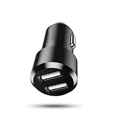 3.4A Car Charger Adapter Dual USB Twin Port Cigarette Lighter USB Charger Universal Fast Charging U01 for Oppo Reno7 A Black