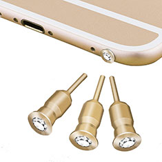 3.5mm Anti Dust Cap Earphone Jack Plug Cover Protector Plugy Stopper Universal D02 for Oppo Reno9 Pro+ Plus 5G Gold