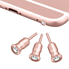 3.5mm Anti Dust Cap Earphone Jack Plug Cover Protector Plugy Stopper Universal D02 for Oppo Reno7 Pro 5G Rose Gold