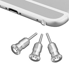 3.5mm Anti Dust Cap Earphone Jack Plug Cover Protector Plugy Stopper Universal D02 for Oppo Reno8 Pro 5G Silver