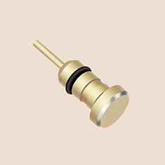 3.5mm Anti Dust Cap Earphone Jack Plug Cover Protector Plugy Stopper Universal D04 for Apple iPhone SE3 2022 Gold