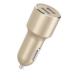 4.2A Car Charger Adapter Dual USB Twin Port Cigarette Lighter USB Charger Universal Fast Charging for Apple iPhone 13 Mini Gold