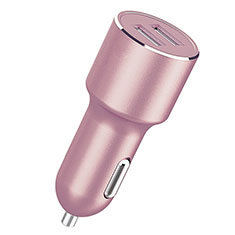 4.2A Car Charger Adapter Dual USB Twin Port Cigarette Lighter USB Charger Universal Fast Charging for Motorola Moto E30 Pink