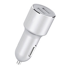 4.2A Car Charger Adapter Dual USB Twin Port Cigarette Lighter USB Charger Universal Fast Charging for Oppo Find N3 Flip 5G Silver