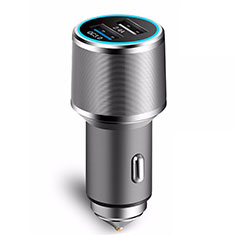 4.8A Car Charger Adapter Dual USB Twin Port Cigarette Lighter USB Charger Universal Fast Charging K08 for Oneplus Nord N10 5G Silver