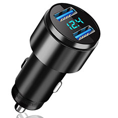 4.8A Car Charger Adapter Dual USB Twin Port Cigarette Lighter USB Charger Universal Fast Charging K10 for Motorola Moto G100 5G Black