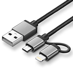Charger Lightning USB Data Cable Charging Cord and Android Micro USB ML04 for Apple iPad Pro 9.7 Black
