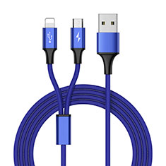 Charger Lightning USB Data Cable Charging Cord and Android Micro USB ML05 for Apple MacBook Air 13.3 2018 Blue