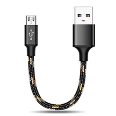 Charger Micro USB Data Cable Charging Cord Android Universal 25cm S02 for Oppo Find X7 Ultra 5G Black