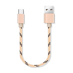 Charger Micro USB Data Cable Charging Cord Android Universal 25cm S05 Gold