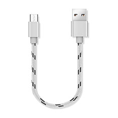 Charger Micro USB Data Cable Charging Cord Android Universal 25cm S05 for Vivo V20 Pro 5G Silver