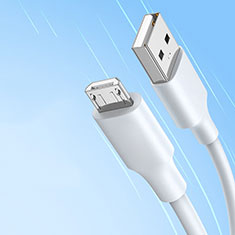 Charger Micro USB Data Cable Charging Cord Android Universal 2A H03 for Oppo K7 5G White