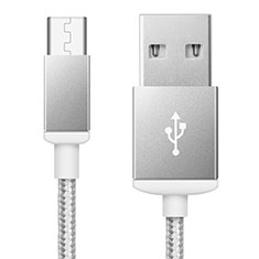 Charger Micro USB Data Cable Charging Cord Android Universal A02 for Motorola Moto G9 Plus Silver