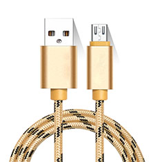 Charger Micro USB Data Cable Charging Cord Android Universal M01 Gold
