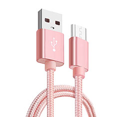 Charger Micro USB Data Cable Charging Cord Android Universal M03 for Motorola Moto Edge 30 Pro 5G Rose Gold