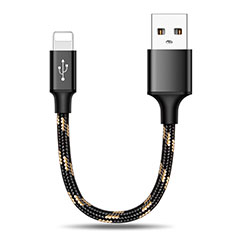 Charger USB Data Cable Charging Cord 25cm S03 for Apple iPhone 13 Black
