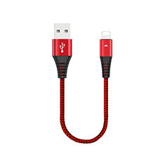 Charger USB Data Cable Charging Cord 30cm D16 for Apple iPhone 5S Red