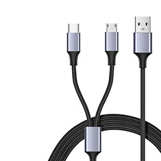 Charger USB Data Cable Charging Cord and Android Micro USB Type-C 2A H01 for Oneplus Ace 3 5G Black