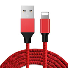 Charger USB Data Cable Charging Cord D03 for Apple iPhone 13 Pro Max Red
