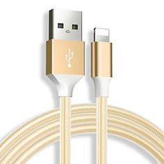 Charger USB Data Cable Charging Cord D04 for Apple iPhone Xs Gold