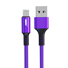 Charger USB Data Cable Charging Cord D21 for Apple iPhone 12 Pro Purple