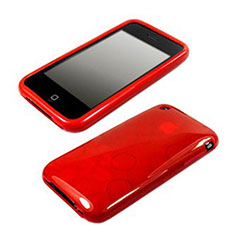 Circle Transparent Gel Soft Case for Apple iPhone 3G 3GS Red