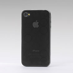 Circle Transparent Gel Soft Case for Apple iPhone 4 Gray