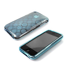 Circle Transparent Gel Soft Cover for Apple iPhone 3G 3GS Sky Blue