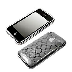 Circle Transparent TPU Soft Case for Apple iPhone 3G 3GS White