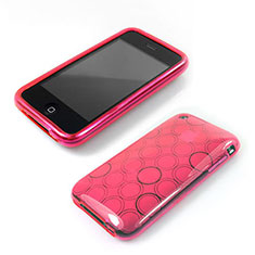 Circle Transparent TPU Soft Cover for Apple iPhone 3G 3GS Pink