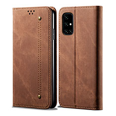 Cloth Case Stands Flip Cover B01S for Samsung Galaxy A51 4G Brown