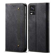 Cloth Case Stands Flip Cover B01S for Vivo V20 Black