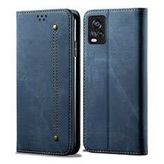 Cloth Case Stands Flip Cover B01S for Vivo V20 Blue