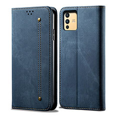 Cloth Case Stands Flip Cover B01S for Vivo V23 5G Blue