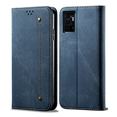 Cloth Case Stands Flip Cover B01S for Vivo V23e 5G Blue