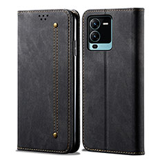 Cloth Case Stands Flip Cover B01S for Vivo V25 Pro 5G Black