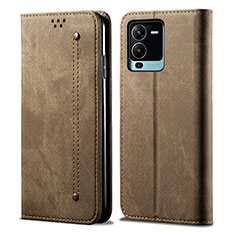 Cloth Case Stands Flip Cover B01S for Vivo V25 Pro 5G Khaki