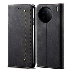Cloth Case Stands Flip Cover B01S for Vivo X90 Pro 5G Black