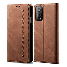 Cloth Case Stands Flip Cover B01S for Xiaomi Mi 10T Pro 5G Brown