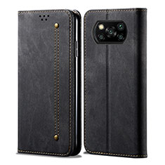 Cloth Case Stands Flip Cover B01S for Xiaomi Poco X3 NFC Black