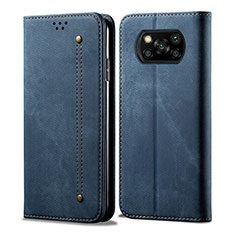 Cloth Case Stands Flip Cover B01S for Xiaomi Poco X3 NFC Blue