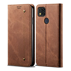 Cloth Case Stands Flip Cover B01S for Xiaomi Redmi 10A 4G Brown