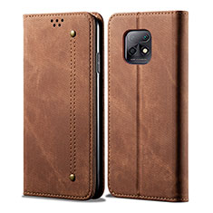 Cloth Case Stands Flip Cover B01S for Xiaomi Redmi 10X Pro 5G Brown